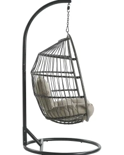 Hangesessel Mit Gestell O 102 Cm Rattan / Flechtseil Schwarz Alba