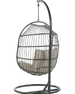 Hangesessel Mit Gestell O 102 Cm Rattan / Flechtseil Schwarz Alba