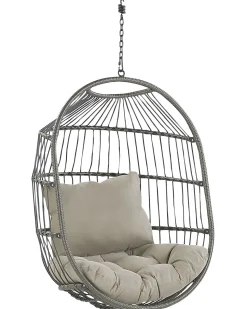 Hangesessel Mit Gestell O 102 Cm Rattan / Flechtseil Schwarz Alba