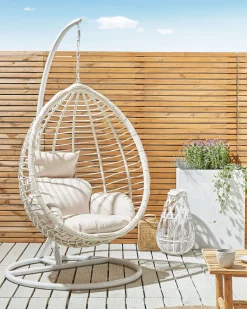 Hangesessel Mit Gestell O 106 Cm Rattan Weis Fano