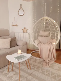 Hangesessel Mit Gestell O 106 Cm Rattan Weis Fano