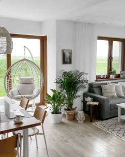 Hangesessel Mit Gestell O 106 Cm Rattan Weis Fano