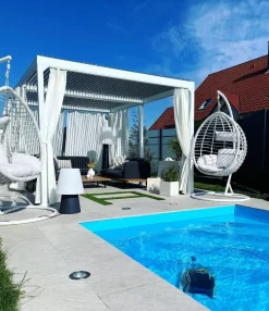 Hangesessel Mit Gestell O 106 Cm Rattan Weis Fano