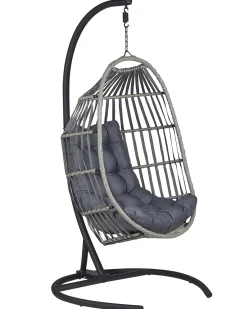 Hangesessel Mit Gestell O 105 Cm Rattan Dunkelgrau Sesia