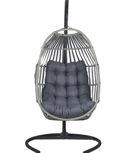 Hangesessel Mit Gestell O 105 Cm Rattan Dunkelgrau Sesia