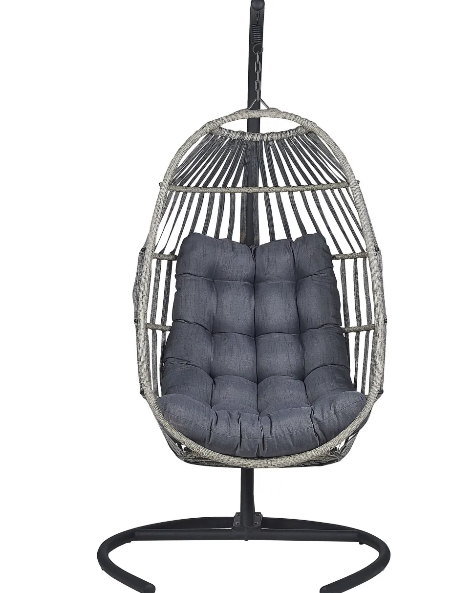 Hangesessel Mit Gestell O 105 Cm Rattan Dunkelgrau Sesia