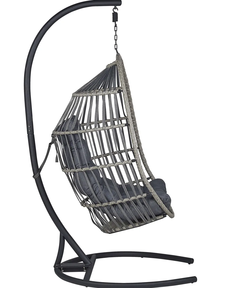 Hangesessel Mit Gestell O 105 Cm Rattan Dunkelgrau Sesia