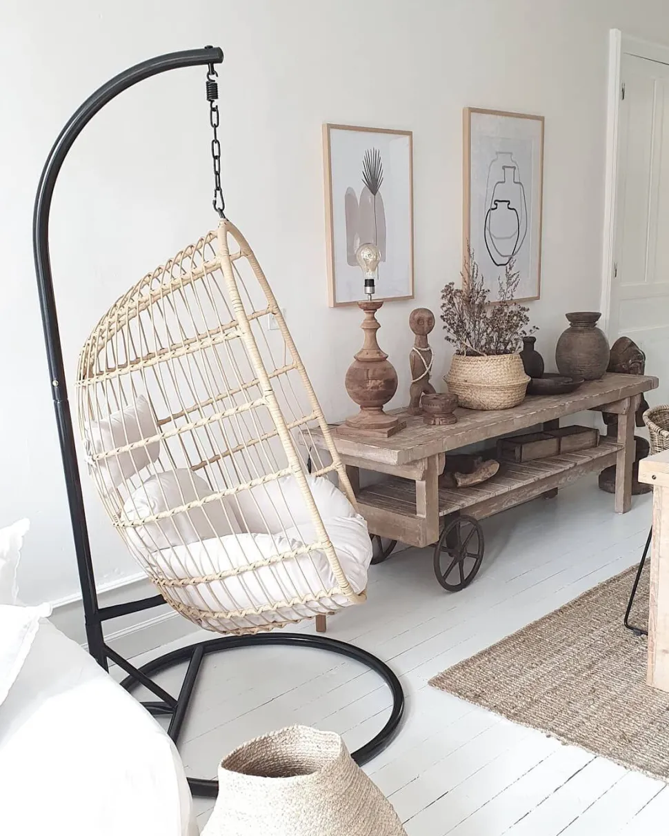Hangesessel Mit Gestell O 97 Cm Rattan Naturlich Casoli