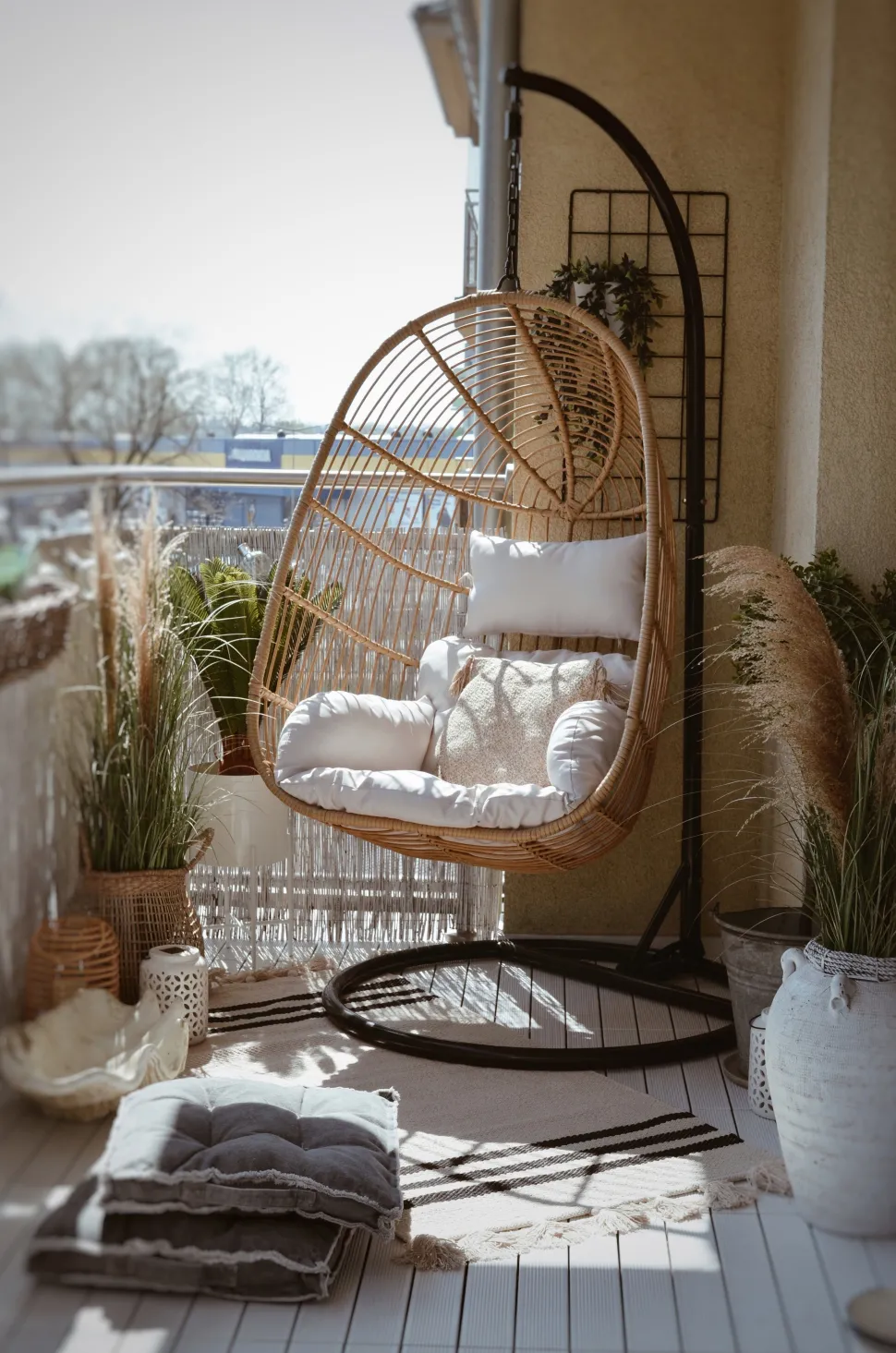 Hangesessel Mit Gestell O 97 Cm Rattan Naturlich Casoli
