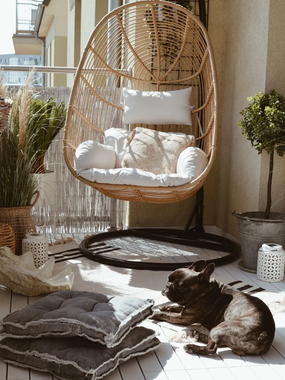 Hangesessel Mit Gestell O 97 Cm Rattan Naturlich Casoli