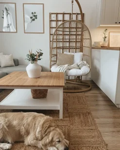 Hangesessel Mit Gestell O 102 Cm Flechtseil Naturlich Allera