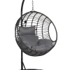 Hangesessel Mit Gestell O 97 Cm Rattan Schwarz Aspio
