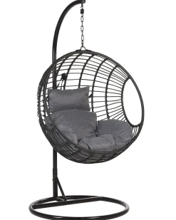 Hangesessel Mit Gestell O 97 Cm Rattan Schwarz Aspio