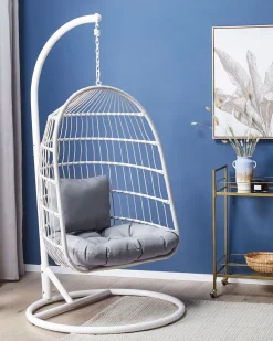 Hangesessel Mit Gestell O 102 Cm Flechtseil Weis Allera