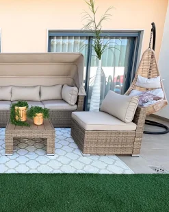 Hangesessel Mit Gestell O 95 Cm Rattan Naturlich Atri Ii