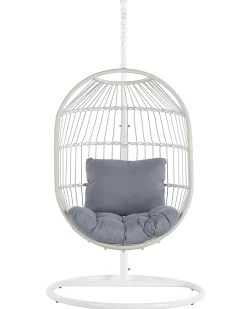 Hangesessel Mit Gestell O 102 Cm Rattan / Flechtseil Weis Alba