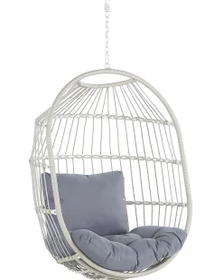 Hangesessel Mit Gestell O 102 Cm Rattan / Flechtseil Weis Alba