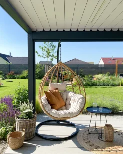 Hangesessel Mit Gestell O 97 Cm Rattan Naturlich Arsita