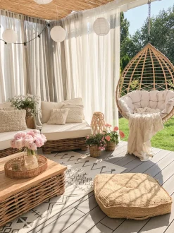 Hangesessel Mit Gestell O 97 Cm Rattan Naturlich Arsita