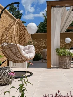 Hangesessel Mit Gestell O 97 Cm Rattan Naturlich Arsita