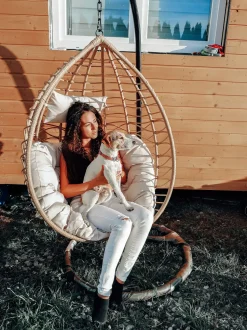 Hangesessel Mit Gestell O 97 Cm Rattan Naturlich Arsita