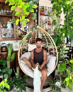 Hangesessel Mit Gestell O 97 Cm Rattan Naturlich Arsita