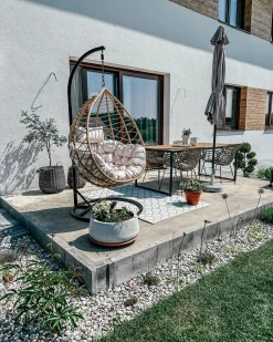 Hangesessel Mit Gestell O 97 Cm Rattan Naturlich Arsita