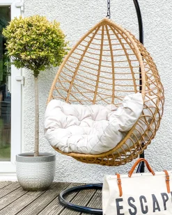 Hangesessel Mit Gestell O 97 Cm Rattan Naturlich Arsita