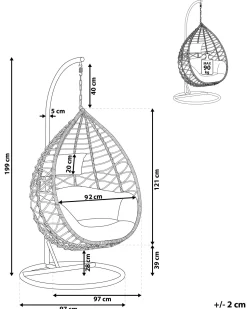 Hangesessel Mit Gestell O 97 Cm Rattan Naturlich Arsita