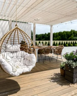 Hangesessel Mit Gestell O 97 Cm Rattan Naturlich Arsita