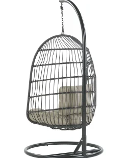 Hangesessel Mit Gestell O 102 Cm Flechtseil Schwarz Allera