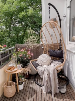 Hangesessel Mit Gestell O 97 Cm Rattan Naturlich Pineto
