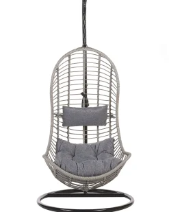 Hangesessel Mit Gestell Rattan Grau O 97 Cm Pineto