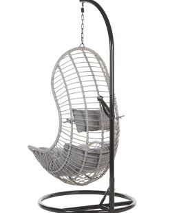 Hangesessel Mit Gestell Rattan Grau O 97 Cm Pineto