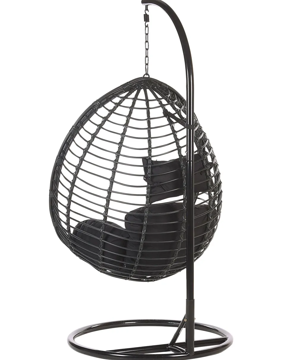 Hangesessel Mit Gestell Rattan Schwarz O 97 Cm Tollo