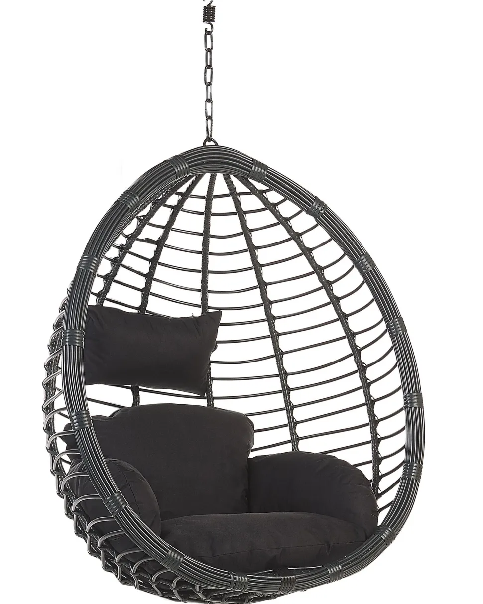 Hangesessel Mit Gestell Rattan Schwarz O 97 Cm Tollo