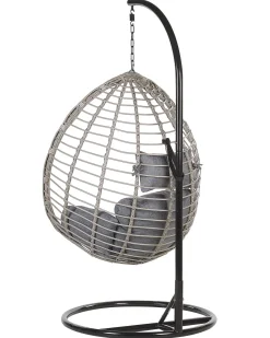 Hangesessel Mit Gestell Rattan Grau O 97 Cm Tollo