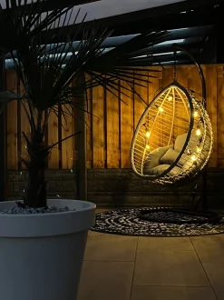 Hangesessel Mit Gestell Rattan Grau O 97 Cm Tollo