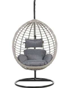 Hangesessel Mit Gestell Rattan Grau O 97 Cm Tollo