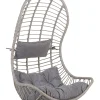 Hangesessel Rattan Grau Mit Sitzkissen Pineto