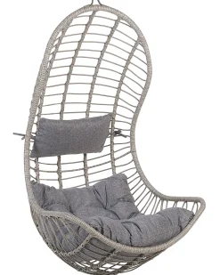 Hangesessel Rattan Grau Mit Sitzkissen Pineto