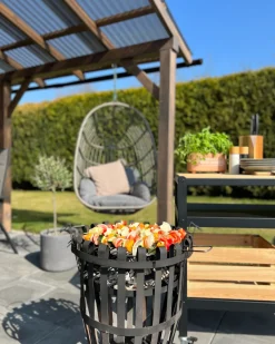 Hangesessel Rattan Grau Mit Sitzkissen Casoli