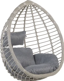 Hangesessel Rattan Hellgrau O 106 Cm Mit Sitzkissen Tollo