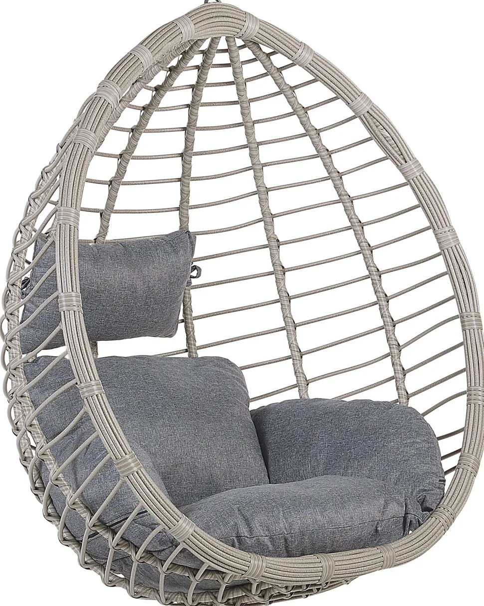 Hangesessel Rattan Hellgrau O 106 Cm Mit Sitzkissen Tollo