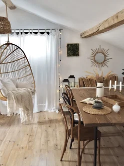Hangesessel Rattan Naturlich / Beige Mit Sitzkissen Casoli