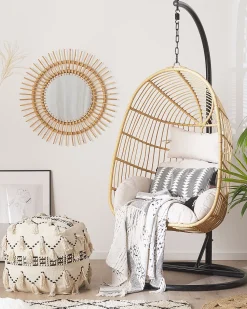 Hangesessel Rattan Naturlich / Beige Mit Sitzkissen Casoli