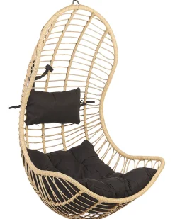 Hangesessel Rattan Naturlich / Schwarz Mit Sitzkissen Pineto