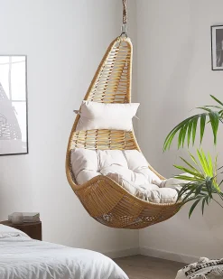Hangesessel Rattan Naturlich / Beige Mit Sitzkissen Atri Ii