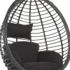 Hangesessel Rattan Schwarz O 106 Cm Tollo