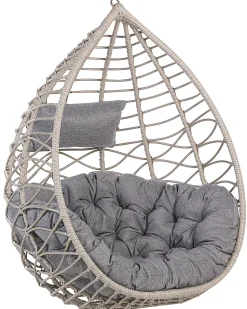 Hangesessel Rattan Taupe / Grau O 97 Cm Mit Sitzkissen Arsita